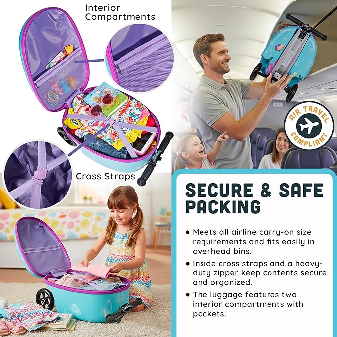 Hardshell Kids Ride-On Luggage - Image 3