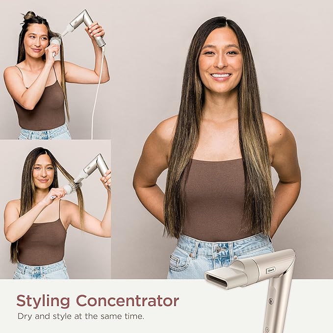 Shark HD430REF (Refurbished) FlexStyle Air Styling & Drying System, Powerful Hair Dryer Brush & Multi-Styler with Auto-Wrap Curlers, Paddle Brush, Oval Brush, Concentrator Attachment, Stone (Renewed)