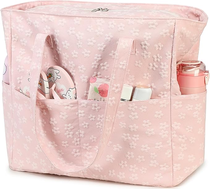 LEDAOU Large Beach Tote Bag Women Waterproof Sandproof Zipper Beach Tote Bag - Image 9