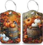 Autumn Pumpkin and Bird Set of 2 Luggage Tags by Unknown