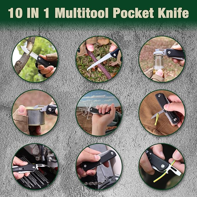 MOSSY OAK Multitool Pocket Knife, 10-in-1 Folding Pocket Knife Multitool - Image 7