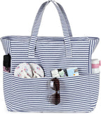 LEDAOU Large Beach Tote Bag Women Waterproof Sandproof Zipper Beach Tote Bag by LEDAOU
