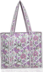 Cotton Quilted Tote Bag for Women – Large Beach & Travel Tote by ThirdEyeExport