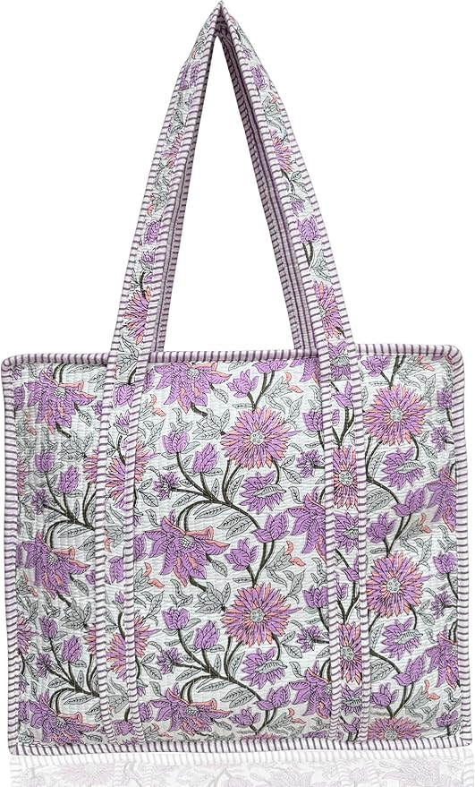 Cotton Quilted Tote Bag for Women – Large Beach & Travel Tote by ThirdEyeExport
