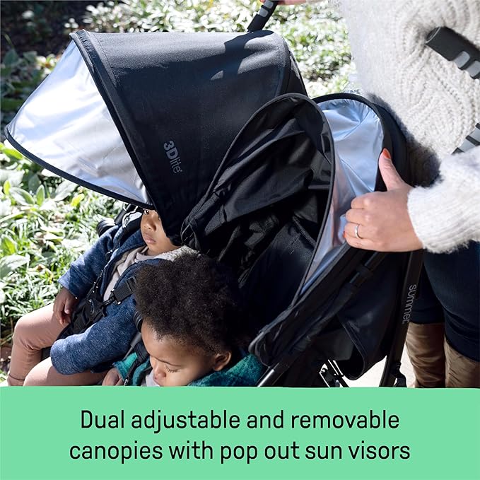 Summer Infant 3Dlite Folding Lightweight Side by Side Double Stroller - Image 8