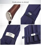 Balios Travel Umbrella Luxurious Golden Hardwood Handle Auto Open & Close - Image 5