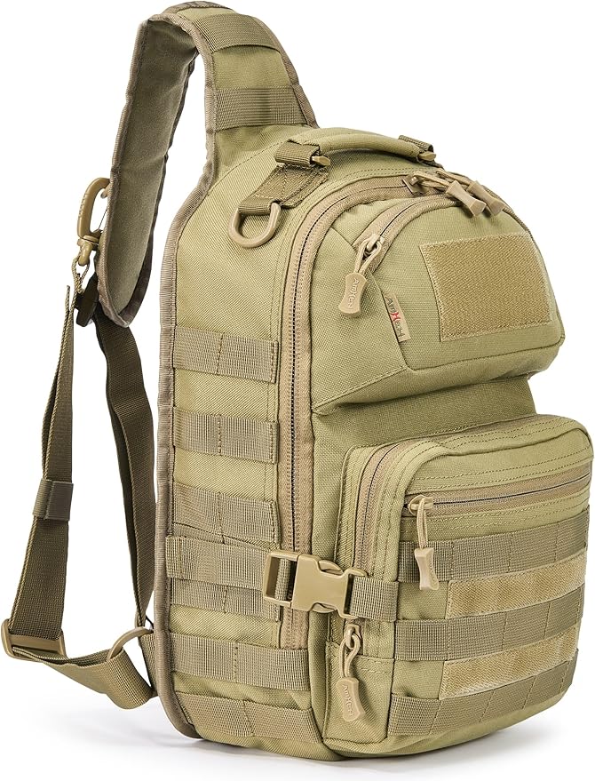 15L Tactical Crossbody Sling Bag | Everyday One Shoulder Backpack Fit 12 Inch by AMHEH
