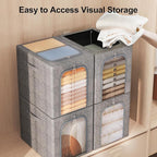 GoMaihe Clothes Storage Bins Metal Frame: 55L Extra Large Stackable Closet - Image 5
