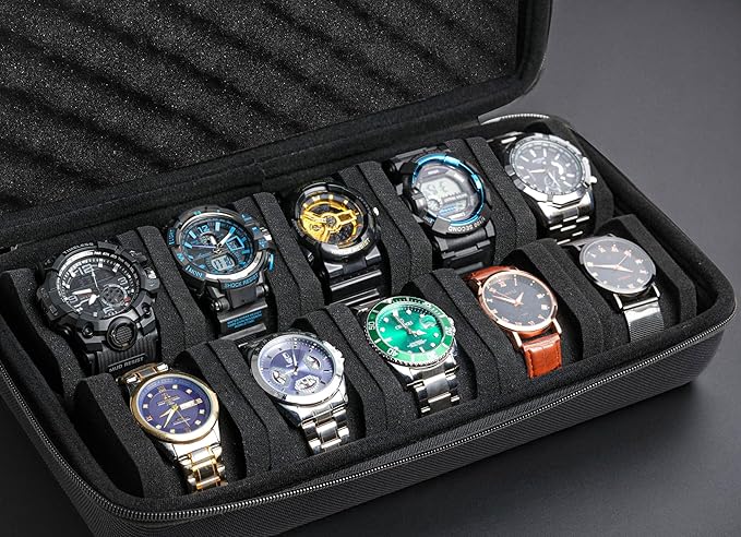 10 slots watch travel case, Hard Portable watch carry storage organizer box - Image 4