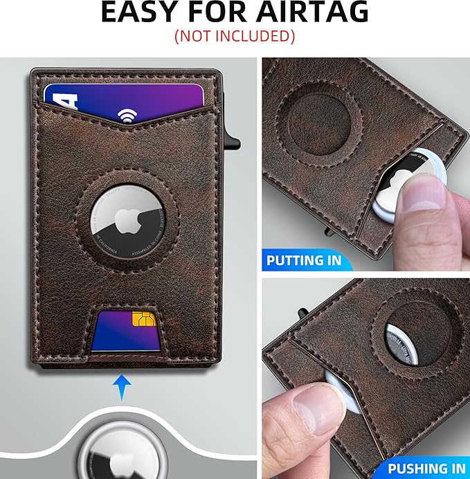 Airtag Wallet for Men, with Money Clip Gift Boxed, Slim Front Pocket Wallet - Image 4
