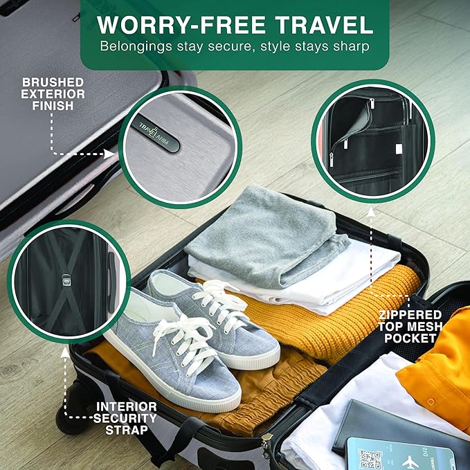 28 Inch Luggage with Spinner Wheels, Hard Shell Suitcase with TSA Locks - Image 3