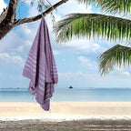 HILLFAIR Cotton Turkish Beach Towels, Quick Dry Lightweight Sand Free Peshtemal - Image 4