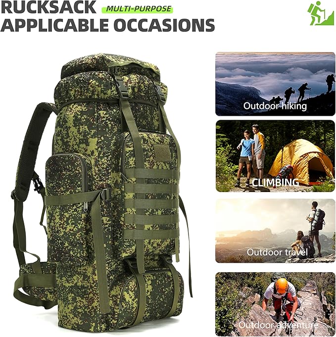 King'sGuard 70L Camping Hiking Backpack Tactical Backpack Military Molle - Image 6