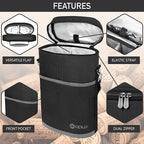 OPUX 2 Bottle Wine Carrier Tote, Insulated Leakproof Wine Cooler Bag, Wine - Image 4