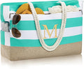 YOOLIFE Large Initial Beach Bag Waterproof Tote Zipper Bag Personalized Gifts by YOOLIFE