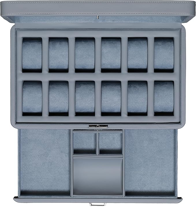 ROTHWELL Luxury Watch Box for 12 Watches – PU Leather Watch Box by RothwellSanFrancisco