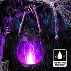 Halloween Solar Flame Lantern Hanging Outdoor Waterproof Purple - Image 8