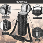 opux Wine Bag Single Bottle Carrier Tote, Insulated Wine Cooler Bag - Image 4
