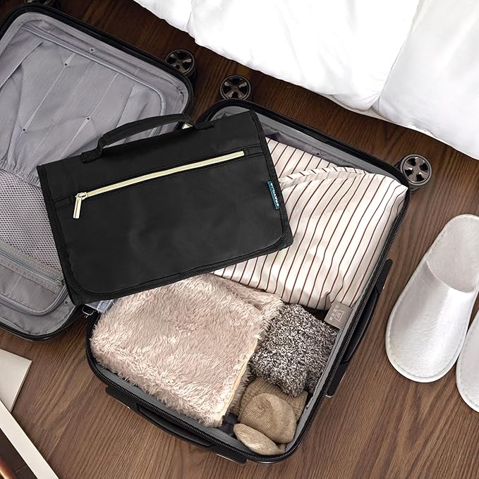 PAVILIA Hanging Toiletry Bag Women Men, Travel Kit Foldable Large Toiletries - Image 7