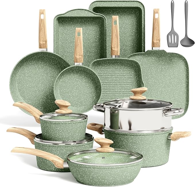 Kitchen Academy 17 Pieces Induction Cookware Set by KITCHENACADEMYBETTERLIVINGTHROUGHCOOKINGPERFECTION