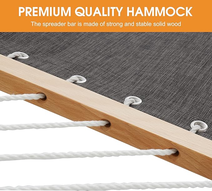 Lazy Daze Hammocks 11 FT Double Outside Hammock Quick Dry Olefin Fabric Hammock - Image 7