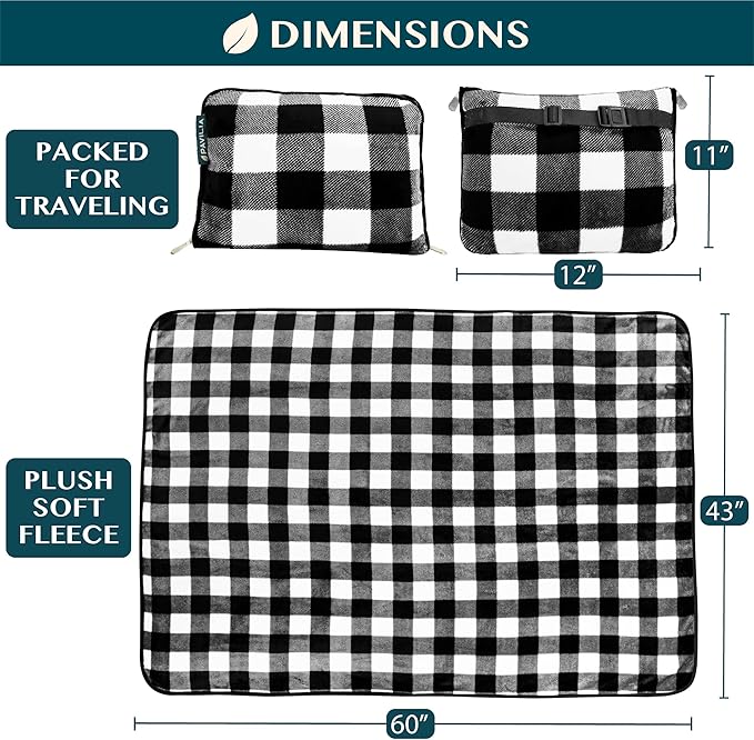 PAVILIA Travel Blanket Pillow, Soft Airplane Blanket 2-in-1 Combo Set, Plane - Image 6