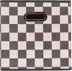 Household Essentials Fabric Storage Bins 6 Piece Set, Checkerboard White and - Image 4