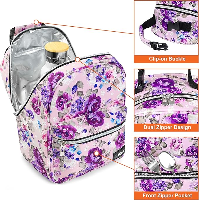 opux Lunch Box for Girls Boys Kids, Insulated Leakproof Lunch Bag, Reusable - Image 4