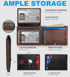 Airtag Wallet for Men, with Cash Pocket 2 ID Window 13 Cards, Slim Leather - Image 2
