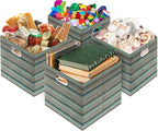 SIMPLE HOUSEWARE 13-Inch Collapsible Fabric Cube Storage Bin - Image 4
