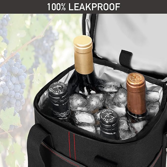 Opux 4 Bottle Insulated Wine Cooler Bag - Image 5