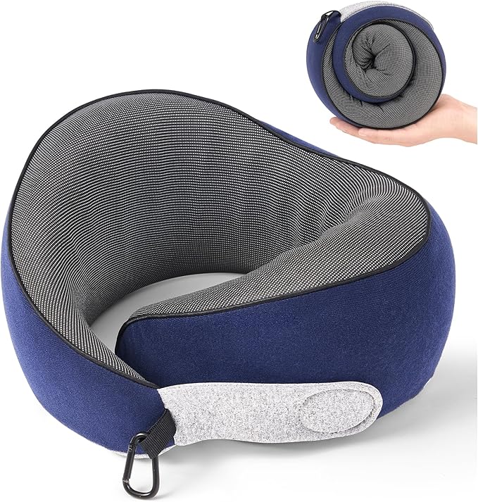 Travel Pillow, 100% Pure Memory Foam Travel Neck Pillow Airplane Neck Support by KPNEOL