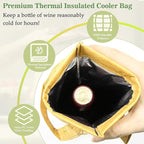 Tirrinia Single Wine Carrier Tote, Insulated Wine Cooler Bag - Image 4