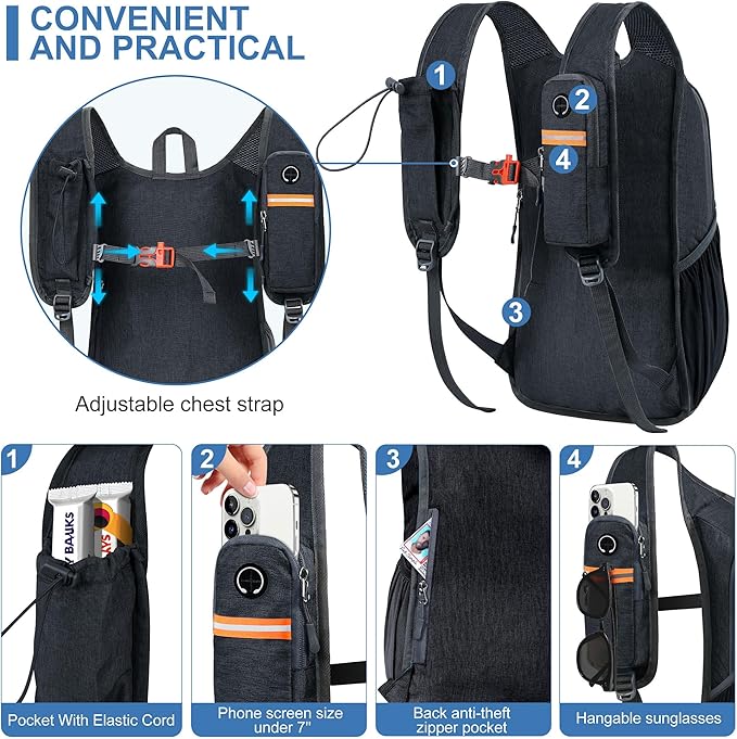 15L Small Hiking Backpack for Men Women Foldable Packable Back Pack Ultralight - Image 2