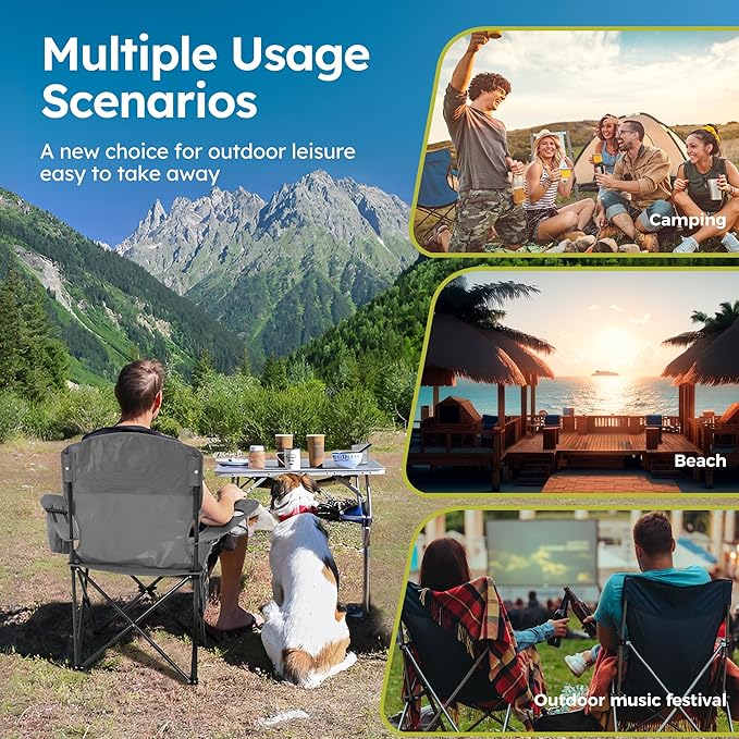 ALPHA CAMP Camping Chair 2 Pack Portable Chair - Image 9