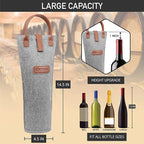 opux Wine Bag Single Bottle Carrier Tote, Insulated Travel Wine Cooler Bag - Image 3