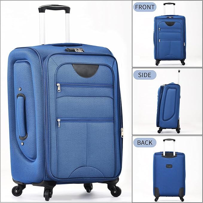 Merax Softside Luggage Set Softshell Lightweight 3 Piece Spinner Suitcase - Image 8