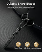ULG Texturizing Shears – Professional Stainless Steel, Ergonomic Offset Handles, Teflon Coated, Deer Tooth Blades for Precise Thinning and Layering, Ideal for Stylists and Barbers