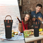 opux Wine Bag Single Bottle Carrier Tote, Insulated Travel Wine Cooler Bag - Image 7