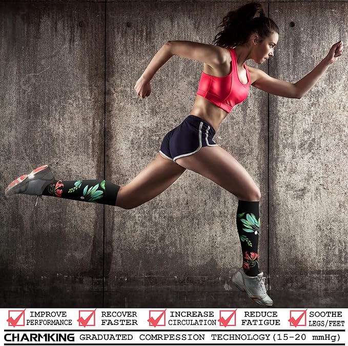 CHARMKING Compression Socks for Women & Men Circulation 15-20 mmHg is Best - Image 2