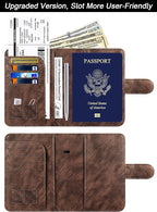 Airtag Passport Holder Cover Wallet Travel Essentials Leather Rfid Blocking - Image 2