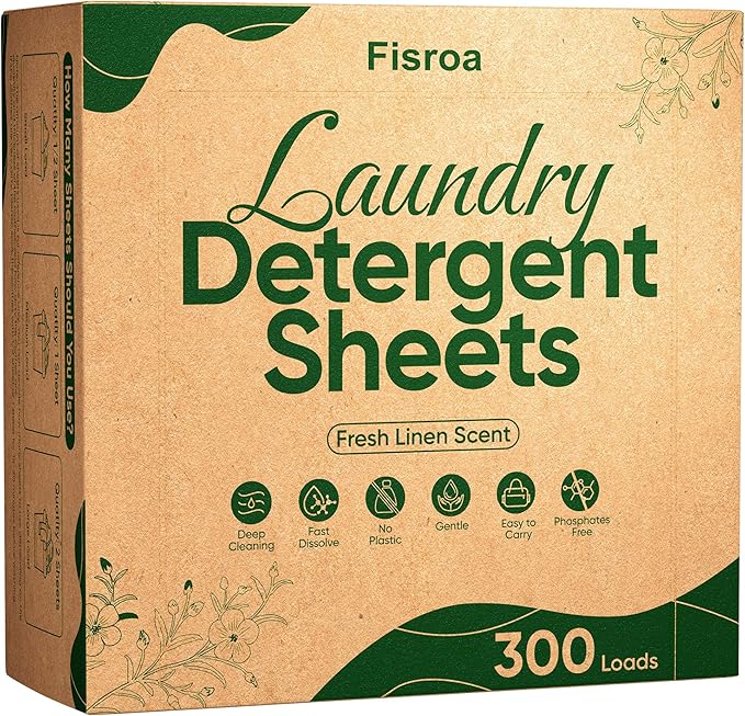 Travel Laundry Detergent Sheets Fisroa 300 Loads Eco-friendly Washing Detergent by Fisroa