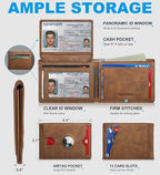 Airtag Wallet for Men, with Cash Pocket 2 ID Window 13 Cards, Slim Leather - Image 2
