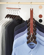 MORALVE Space Saving Hangers for Closet – 4 Pack European Beechwood 6-Tier by MORALVE