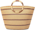 Beach Bags for Women Straw Tote Bag Summer Beach Bag Large Woven Straw Tote for by TOFUNTOY