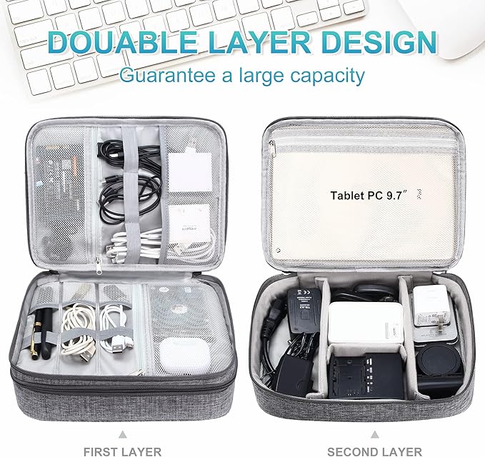CILLA Electronics Organizer Travel, Travel Cord Organizer Case, Compact - Image 2