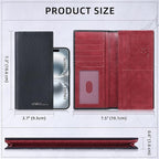 VISOUL Mens Leather Long Checkbook Bifold Wallets - Image 4