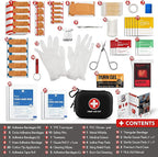 Mini First Aid Kit, 100 Pieces Water-Resistant Hard Shell Small Case - Image 3