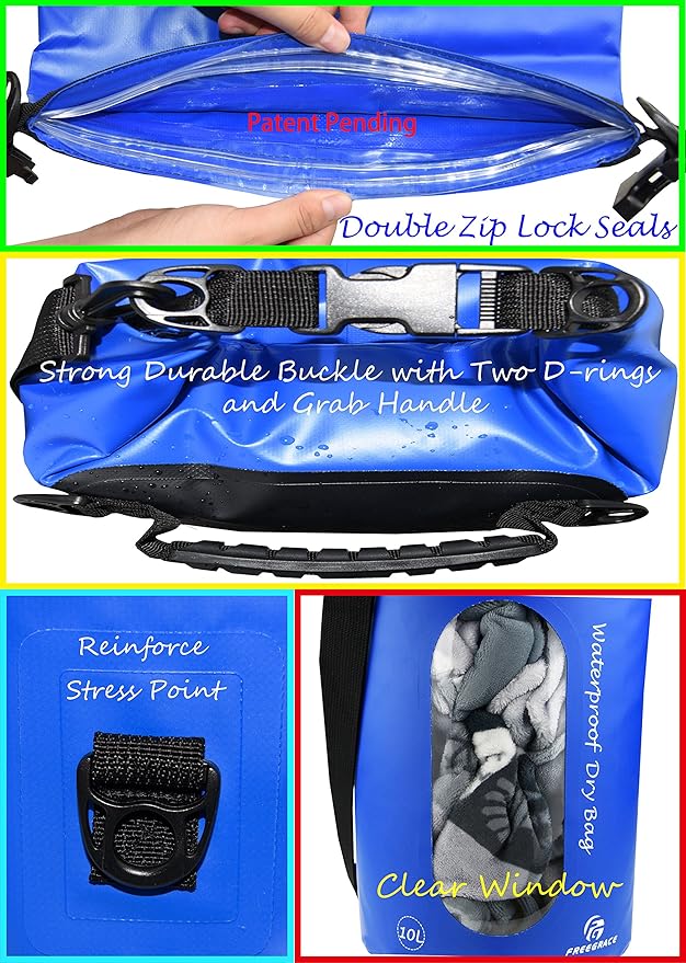 Freegrace Waterproof Dry Bags Set of 3 Dry Bag - Image 3