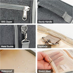 Hanging Travel Toiletry Bag for Women and Men, 6 Organizer Compartments, Extra Large Toiletries Bag, Bathroom Cosmetic Bag, Water-resistant Makeup Bag, Holds Full-Size Shampoo, Grey